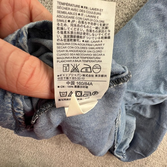 Gap Chambray Women's Dress Extra Small Sleeveless Henley Tencel Denim Casual - Picture 11 of 12